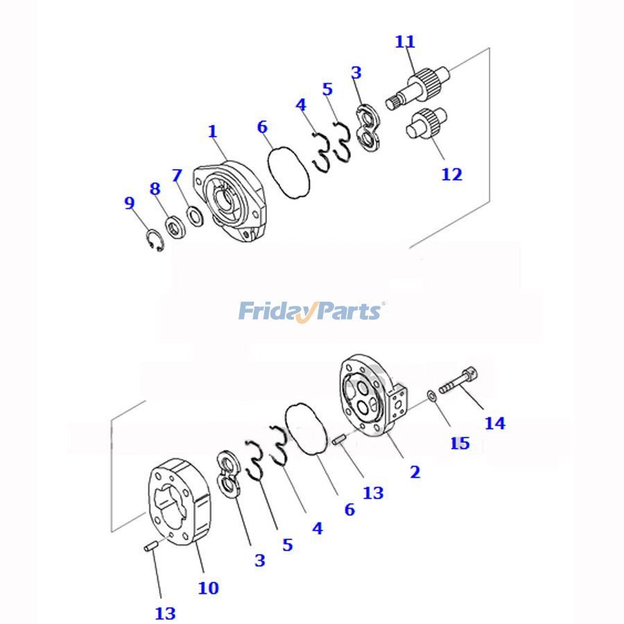 KOMATSU用モーターグレーダー用グレーダートランスミッションポンプ