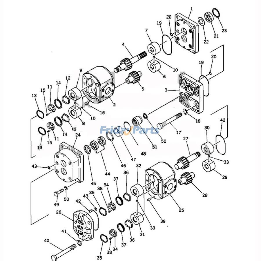 Bomba hidráulica 704-56-11101 para niveladora Komatsu GS360-1 GD600R-1 GD31RC-3A GD605A-1