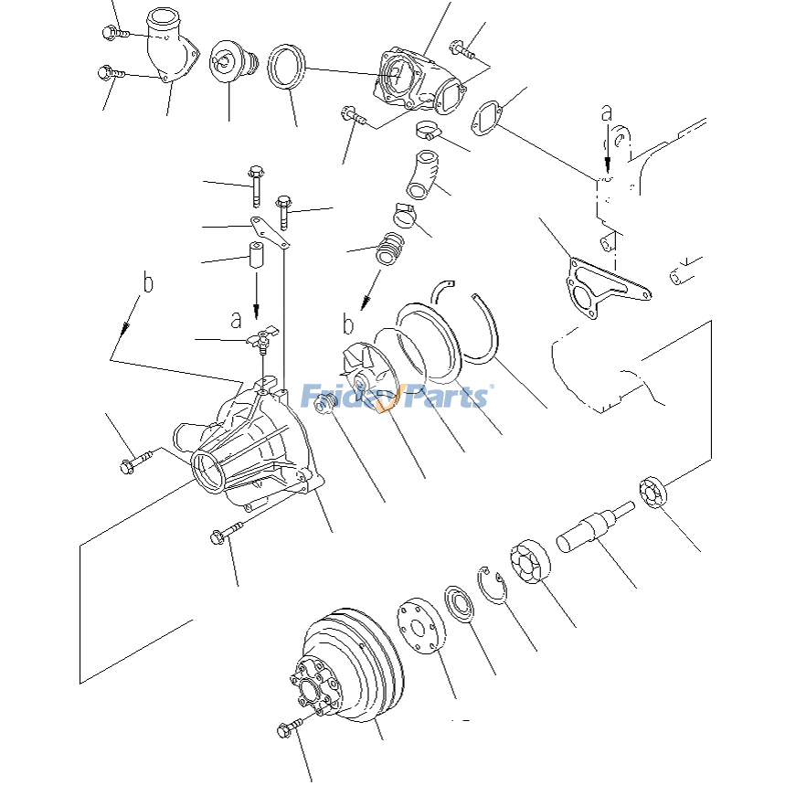  WA300-3 WA350-3 WA400-3 Water Pump For KOMATSU