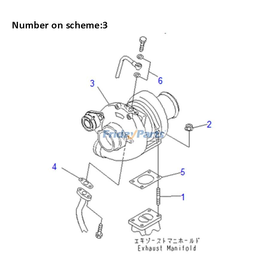 Turbo HX25W Turbocharger 6737-81-8290 for Komatsu Engine SAA4D102E-2 Excavator PC120-6 PC160LC-7 PC128US-2 PC130-6 for less