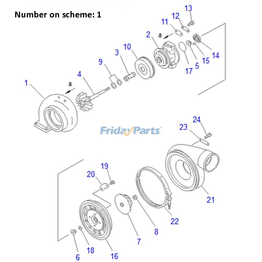 For Komatsu PC650-3 PC650LC-5 PC650SE-3 PC710-5 PC1600-1 Engine SA6D140 Turbo KTR110A-1J Turbocharger 6505-11-6110