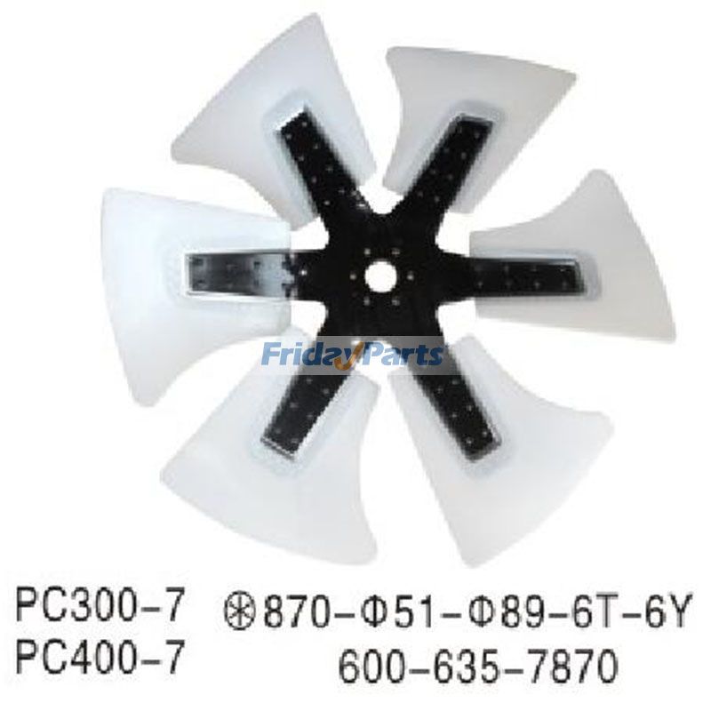 Pour Komatsu SAA6D140E SAA6D125E SAA6D114E Moteur PC400-7 PC360-7 PC300LC-8 PC300-7 Ventilateur de refroidissement 600-635-5870