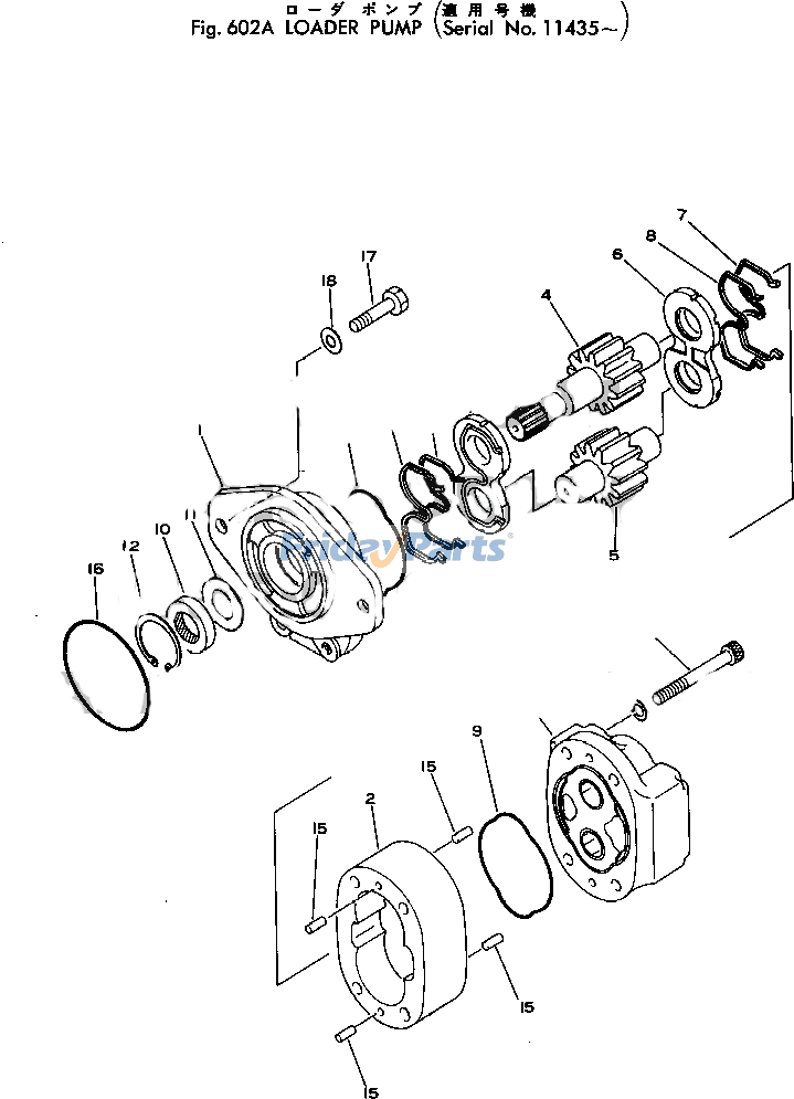 Bomba de cargadora para cargadora de ruedas Komatsu 530-1 530B-1 705-11-34100