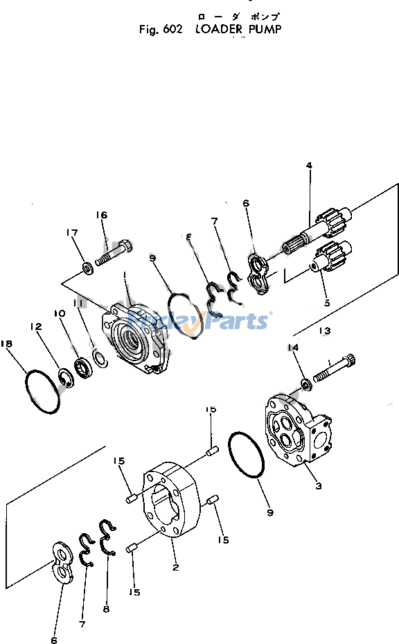 For Komatsu Wheel Loader 540-1 540B-1 Loader Pump 705-11-38000