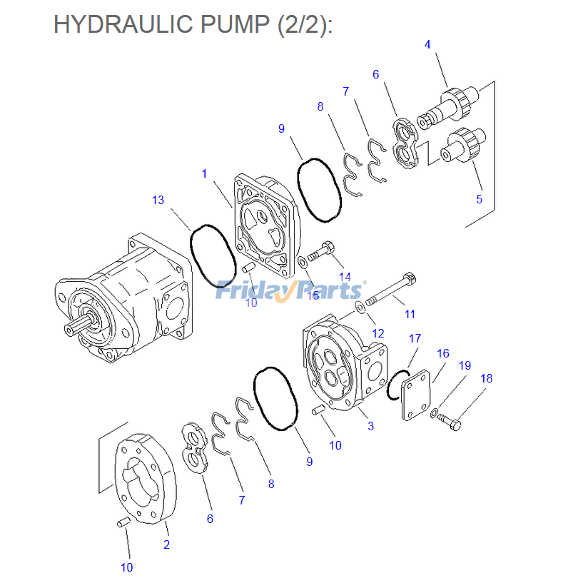  Wheel Hydraulic Pump For KOMATSU