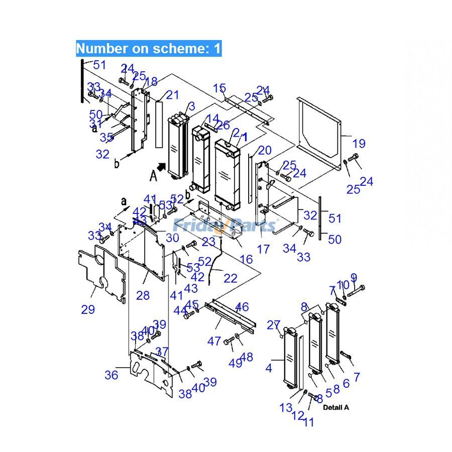 Pour chargeur sur pneus Komatsu WA320-5 WA320L-5 WA320-5L Réservoir d'eau Radiateur Noyau ASS'Y 419-03-31114