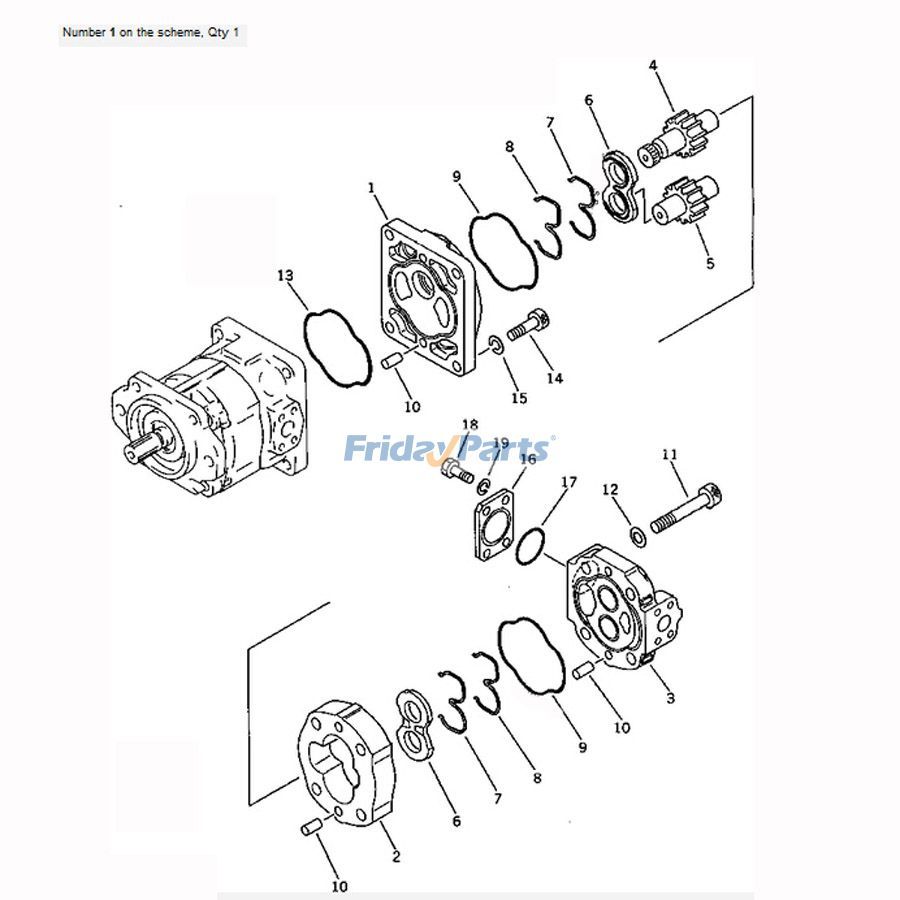 Für Komatsu Radlader WA350-1 Lader und Lenkpumpe 705-52-30190