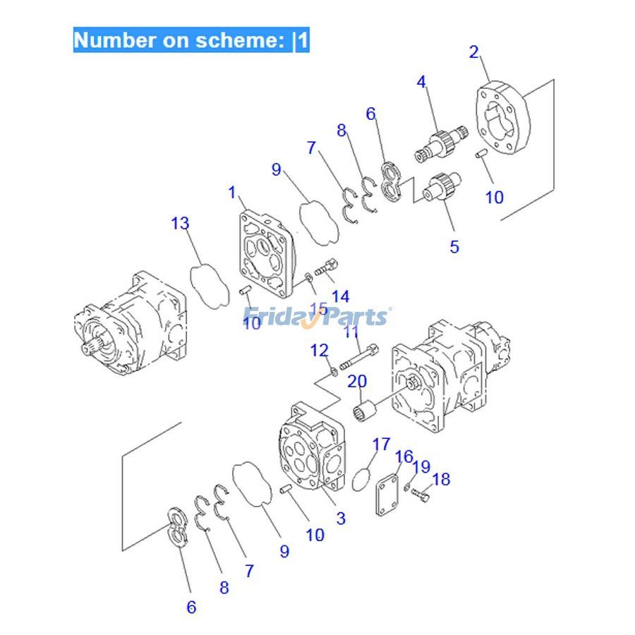 Bomba hidráulica 705-13-34340 para cargadora de ruedas Komatsu WA350-3A WA350-3-X WA380-3 WA380-3MC