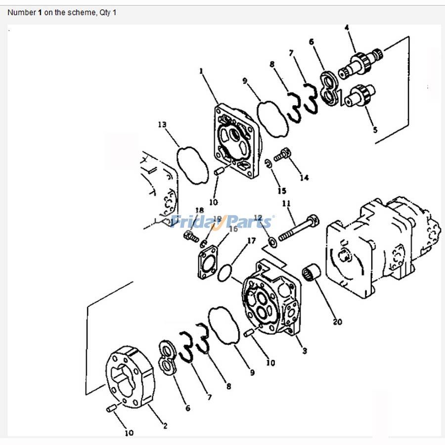 Für Komatsu Radlader WA380-1 WA380-1LC Lader und Lenkpumpe Baugruppe 705-56-34180