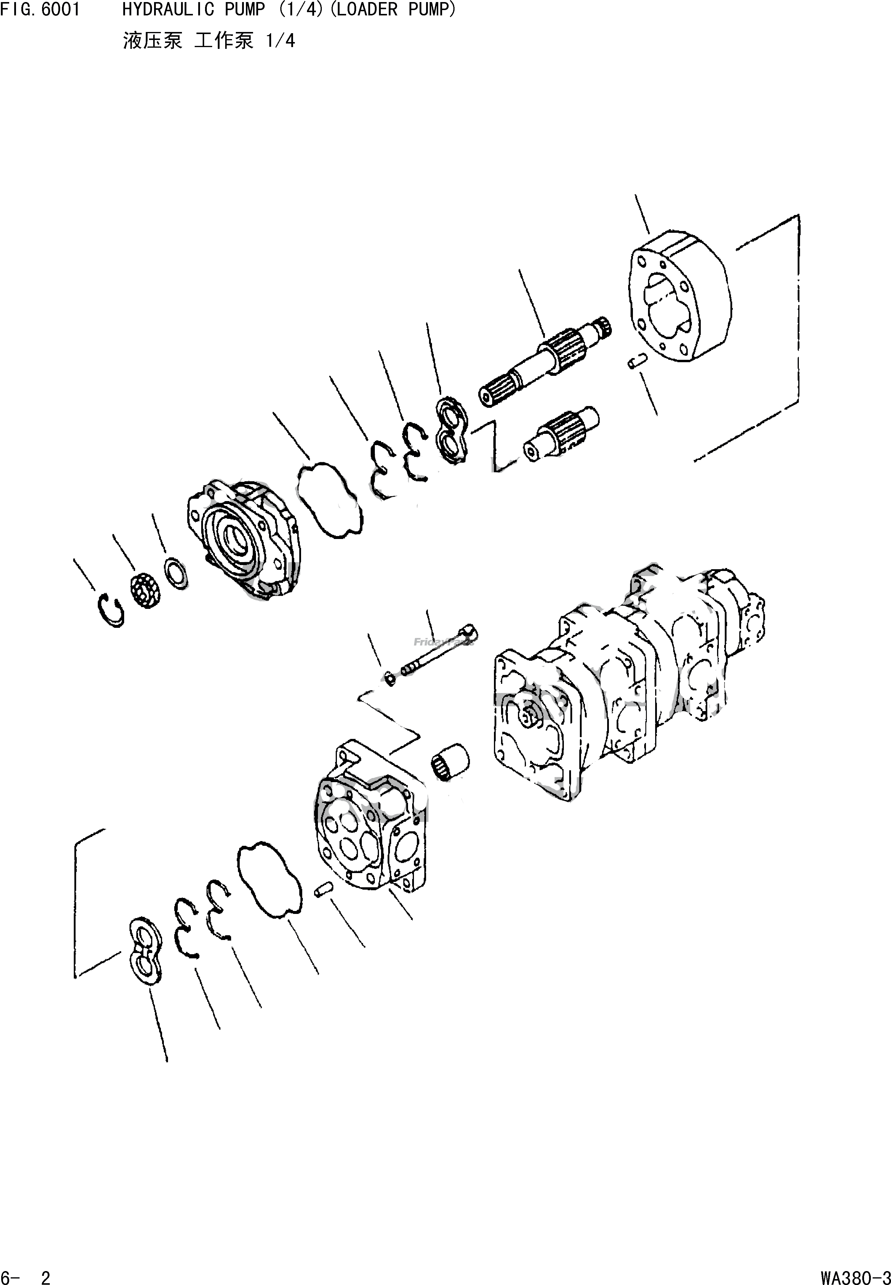 Bomba hidráulica para cargadora de ruedas Komatsu WA380-DZ-3 WA380-3 705-11-38240