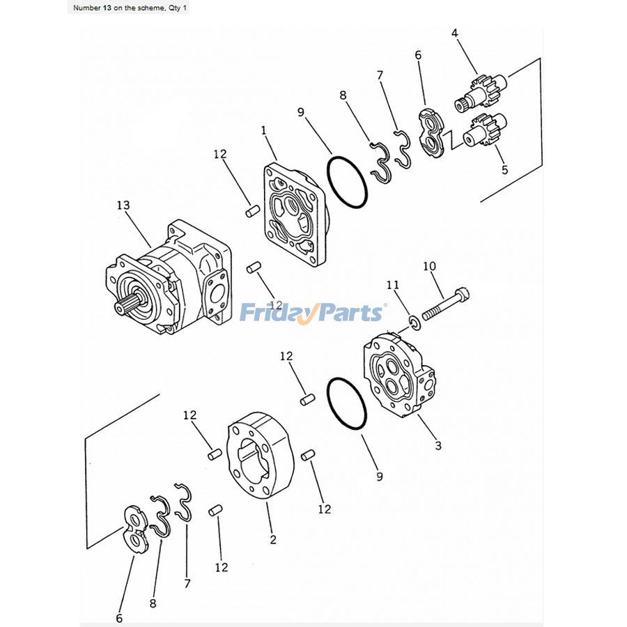Bomba hidráulica para cargadora de ruedas Komatsu WA400-1 WA380-1 WA420-1 705-12-38211