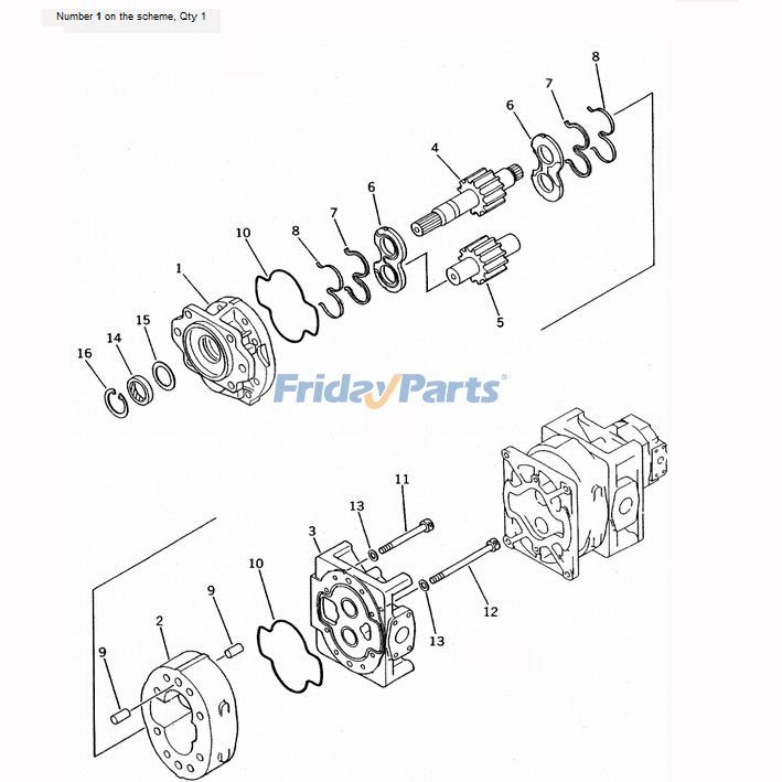 Para cargadora de ruedas Komatsu WA600-1-A Bomba hidráulica 705-56-44000 705-56-44001 705-56-44010