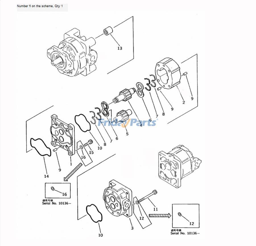 Bomba hidráulica para cargadora de ruedas Komatsu WA600-1 WA600-1H WA600-1L 705-58-46001 705-58-46000