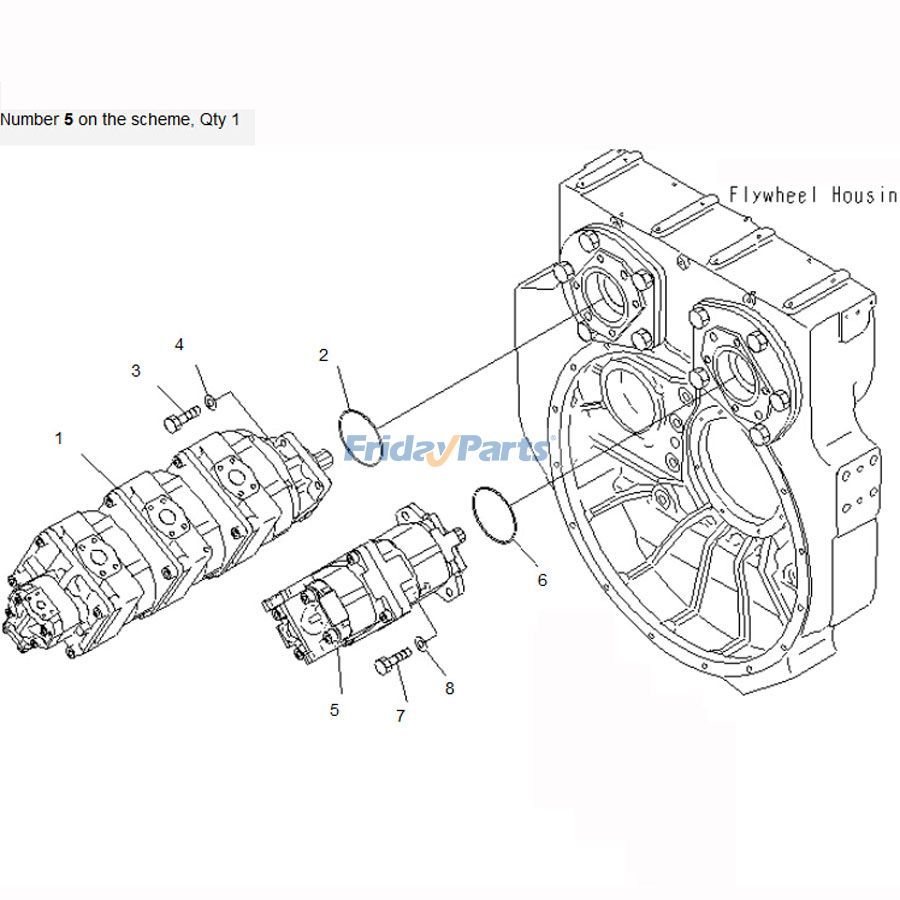 Bomba hidráulica para cargadora de ruedas Komatsu WA600-3 WA600-3D 705-52-31080