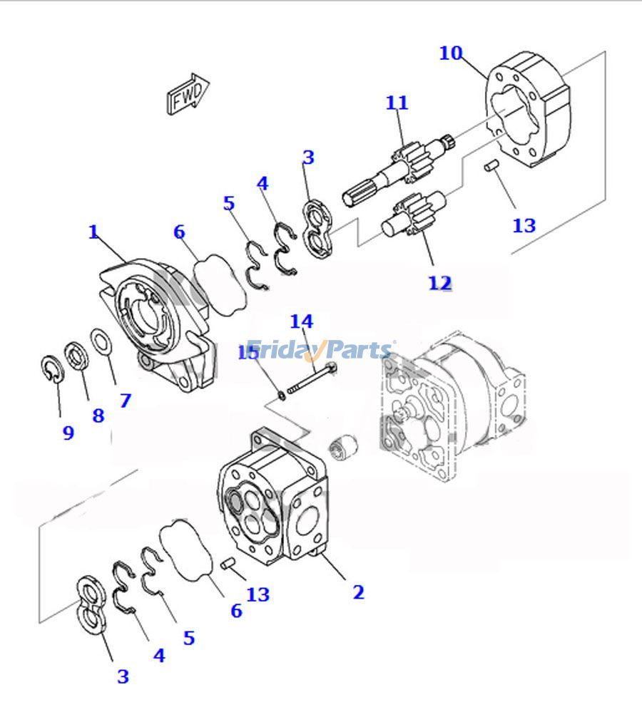 For Komatsu Wheel Loader WA600-6 WD600-6 WA600-6R Hydraulic Pump 705-51-12090