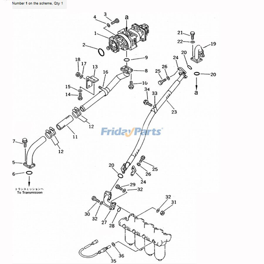 Conjunto de bomba 705-56-43010 para cargadora de ruedas Komatsu WA700-1 WA700-1L SAR160+28+20