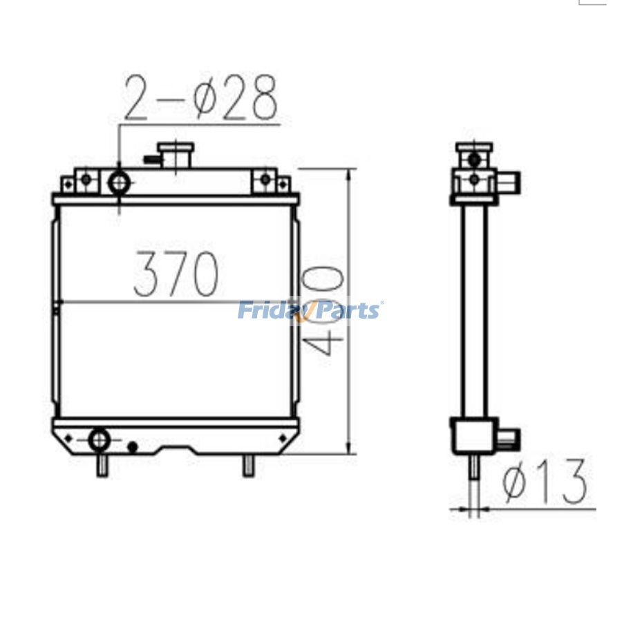 For Kubota GB13 GB14 GB15 Water Tank Radiator Core ASS'Y