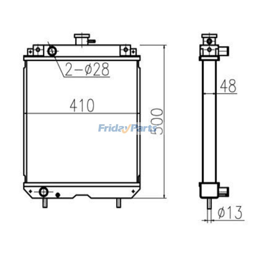 For Kubota DGW400 Water Tank Radiator Core ASS'Y