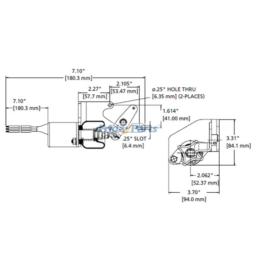 Pour solénoïde d'arrêt de carburant 12 V Kubota séries 70 et 82 mm 1751ES 12 V CC pour Moteur 