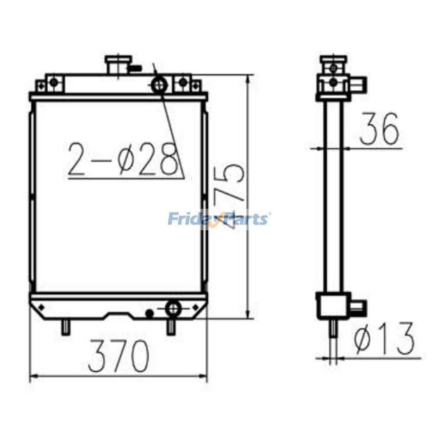 Für Kubota Bagger U16 Wassertank Kühler ASS'Y
