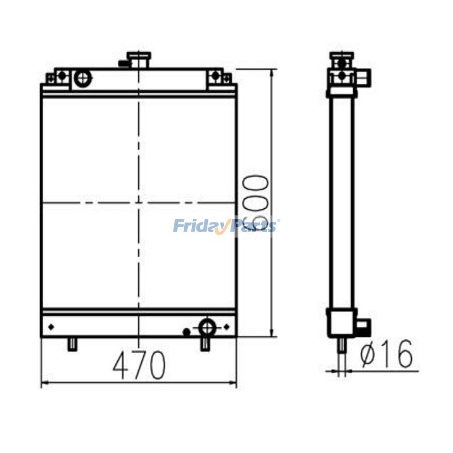 For Kubota Excavator KX151 KX159 Water Tank Radiator Core ASS'Y