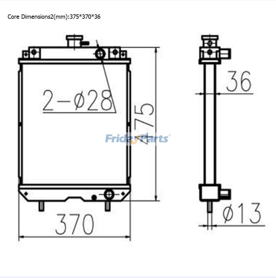 Water Tank Radiator Core ASS'Y For KUBOTA Excavator