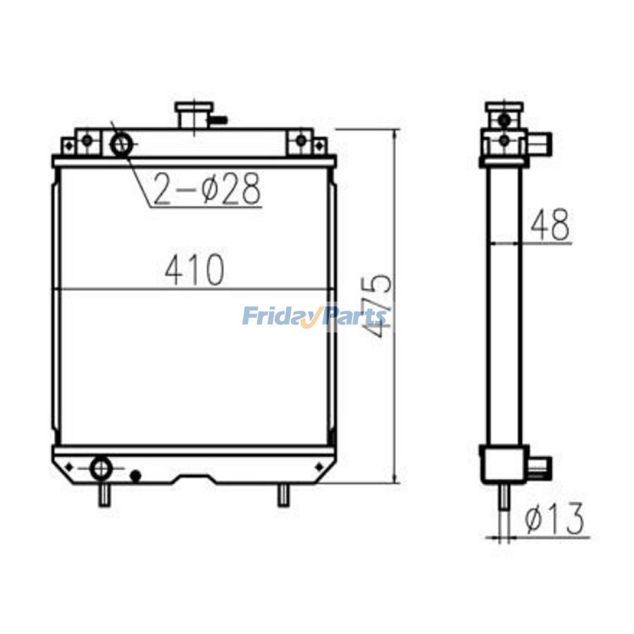 For Kubota GT23 Water Tank Radiator Core Assy T0430-1600-1