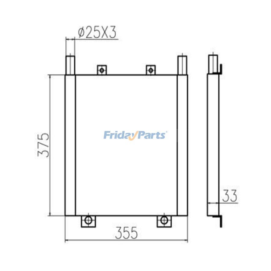 Für Kubota KX155 KX163 KX165 Hydraulikölkühler