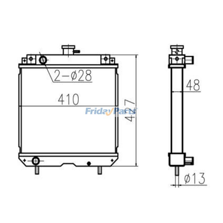 For Kubota R1-211 Water Tank Radiator ASS'Y