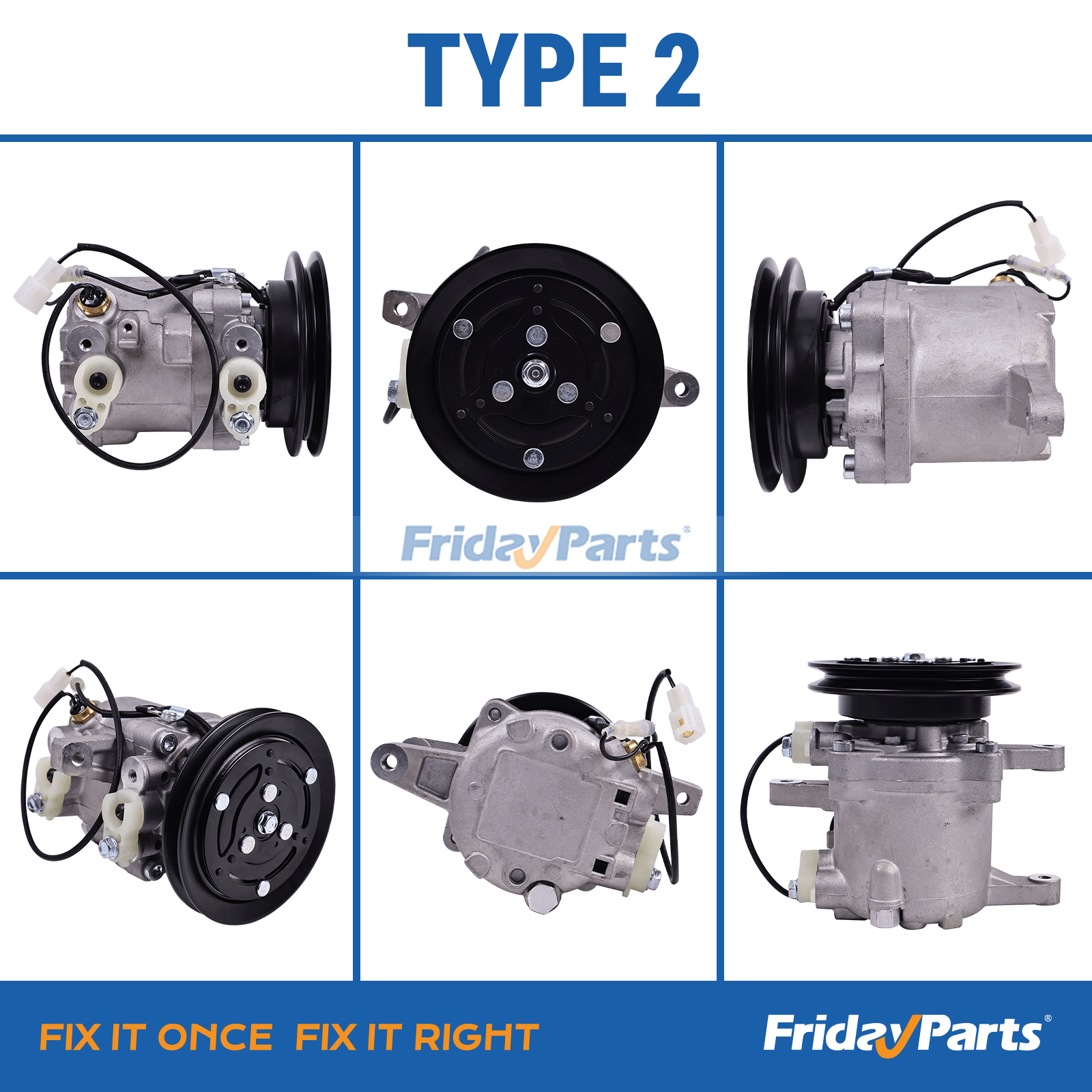 Compresor de aire acondicionado SVO7E RD451-93900 para tractores Kubota serie LM para Excavadora,Pala cargadora,Tractor,Otros Para KUBOTA FridayParts