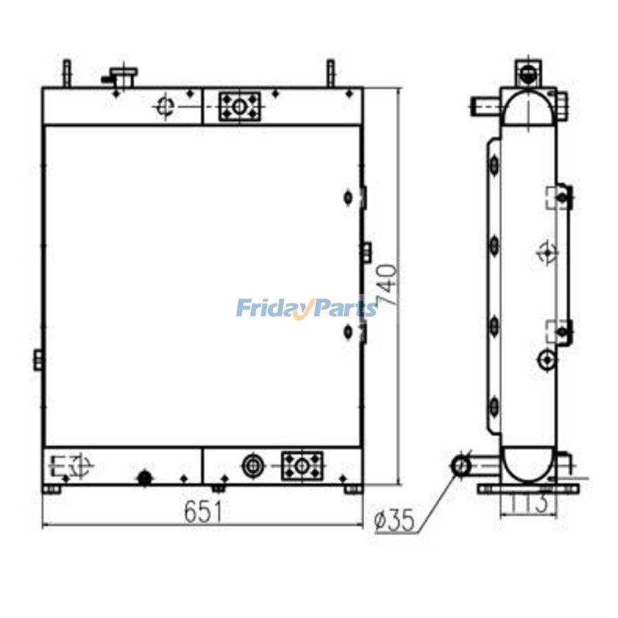 FridayParts Für Lonking Hydraulikölkühler