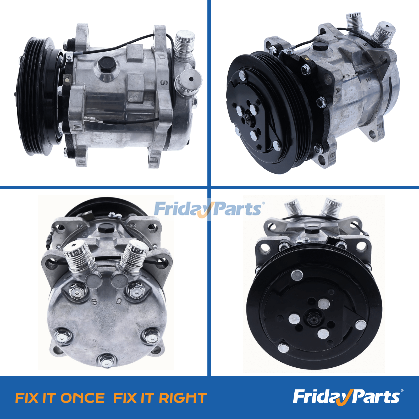 SD5H11 A/C Compressor 6372 84321961 47741862 for New Holland Loader L225 L221 L228 L223 L230 C227 C232 L234 C238 for less