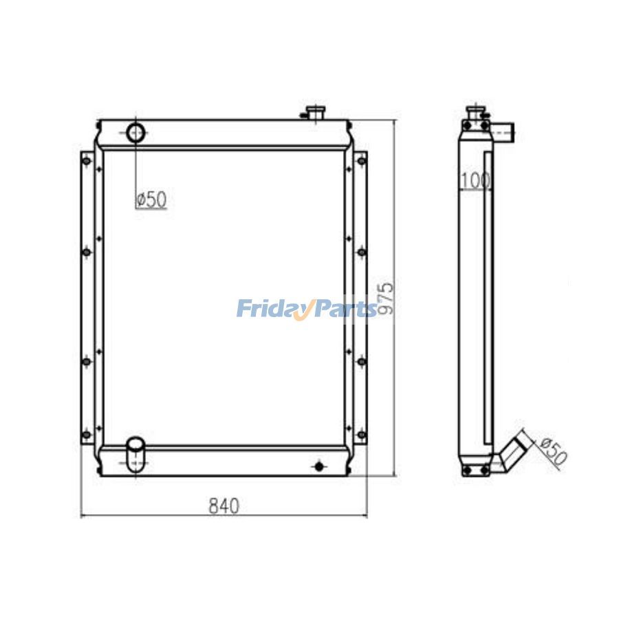 Para escavadeira Sany SY215C-8, conjunto de núcleo do radiador do tanque de água