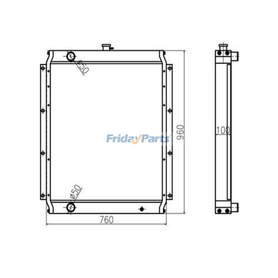 Para escavadeira Sany SY215C-8S tanque de água radiador núcleo ASS'Y