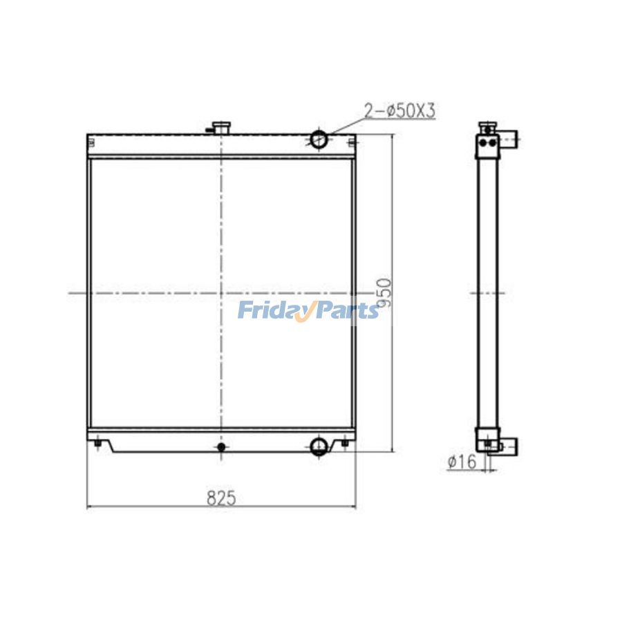 Para escavadeira Sany SY235-8S SY235C-8 SY235C-9 SY305C-9H Conjunto do núcleo do radiador do tanque de água