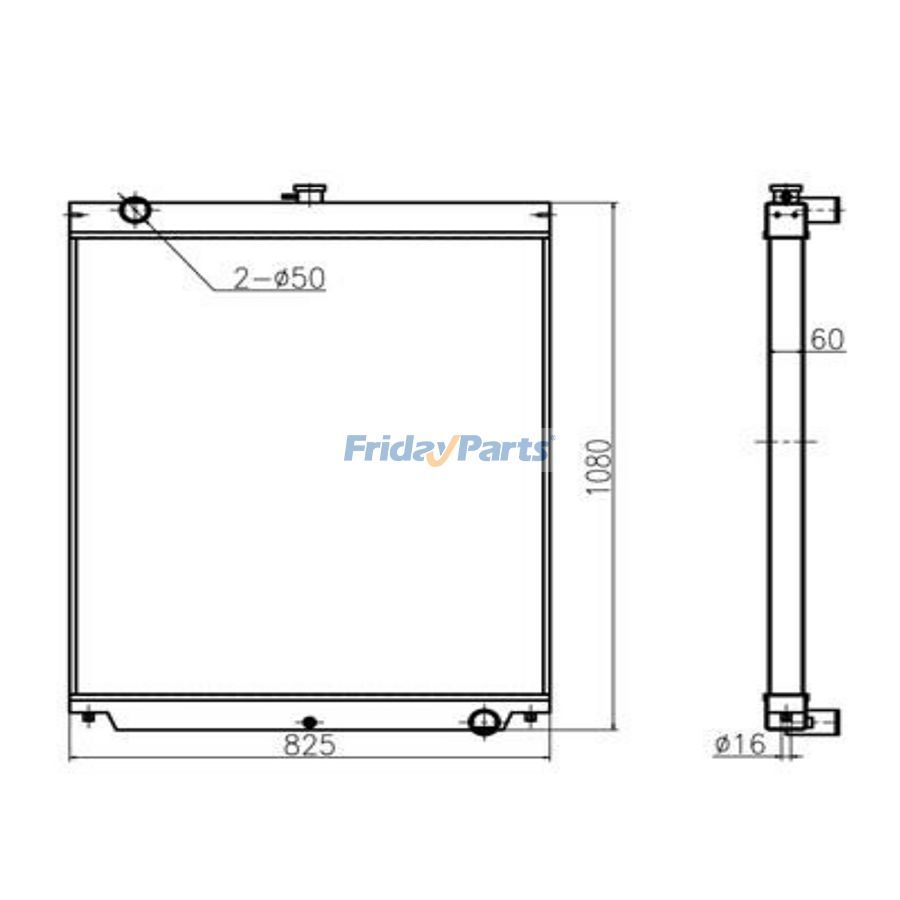 Para escavadeira Sany SY365C-8, conjunto de núcleo do radiador do tanque de água