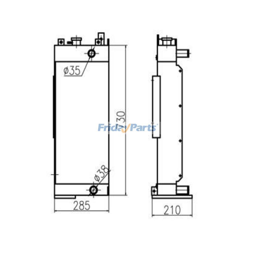 Para escavadeira Sany SY60B tanque de água radiador núcleo ASS'Y