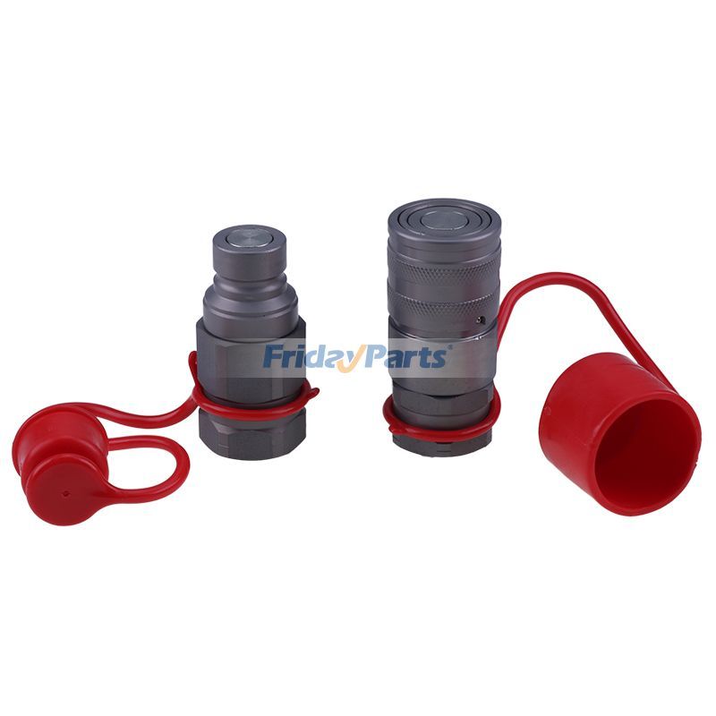 スキッドステアローダー用 1/2" NPT スレッド 1/2" 油圧フラットフェイス クイックコネクトカプ​​ラセット