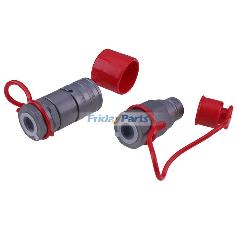 スキッドステア用 1/2" NPT スレッド 1/2" 油圧フラットフェイス クイックコネクト カプラ セット