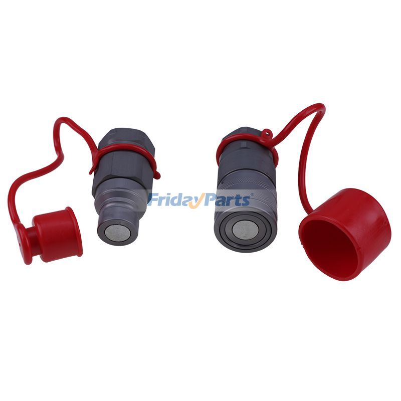 FridayPartsのスキッドステア用 1/2" NPT スレッド 1/2" 油圧フラットフェイス クイックコネクト カプラ セット