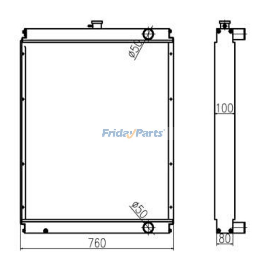 For Sumitomo Excavator SH210A3 Water Tank Radiator Core ASS'Y KRH1628