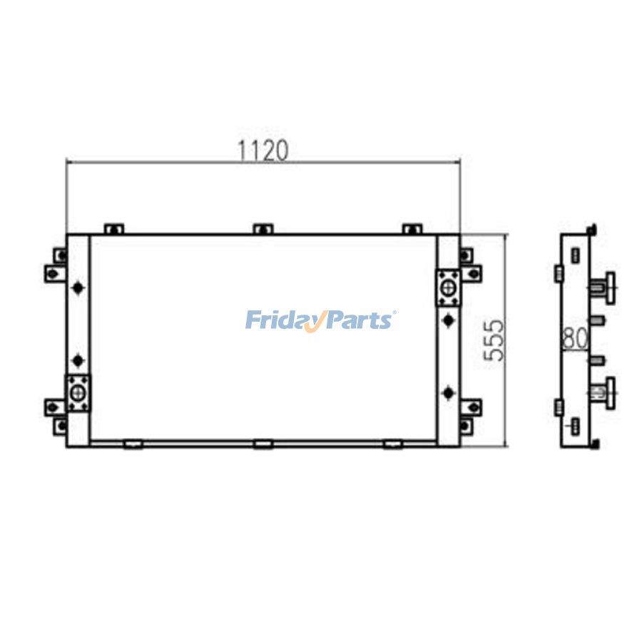 Refroidisseur d'huile hydraulique ancien modèlepour Pelle,Chargeur