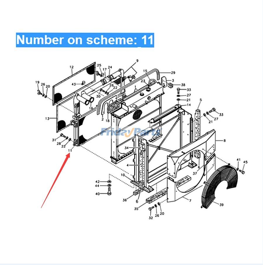 Pour Volvo Excavator EC240B EC290B Refroidisseur d'huile hydraulique Ancien type VOE14514357pourPour VOLVO