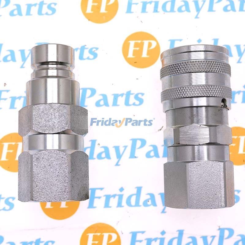 FridayParts 0 5/8" SAE Flat Face Hydraulic Quick Connect Coupler Set
