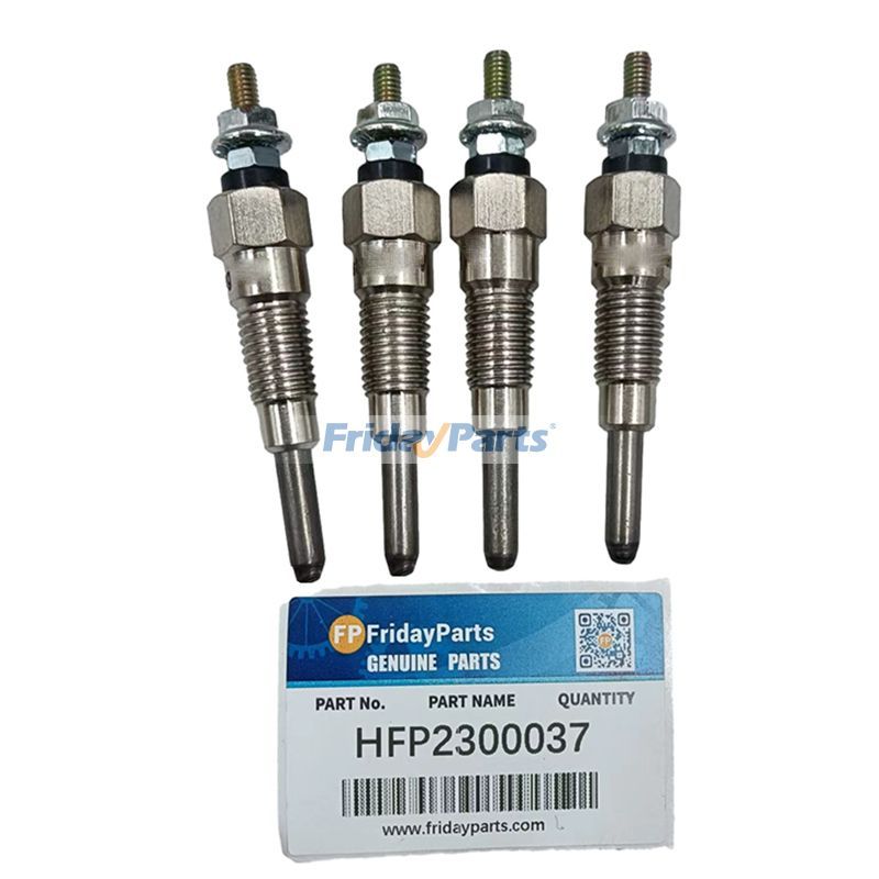 4 Pcs Glow Plug for Yanmar 4TNE92 Komatsu 4D92E Engine