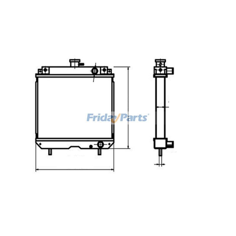 For Yanmar F190 F210 F230 F250 Water Tank Radiator Core ASS'Y 119854-44500