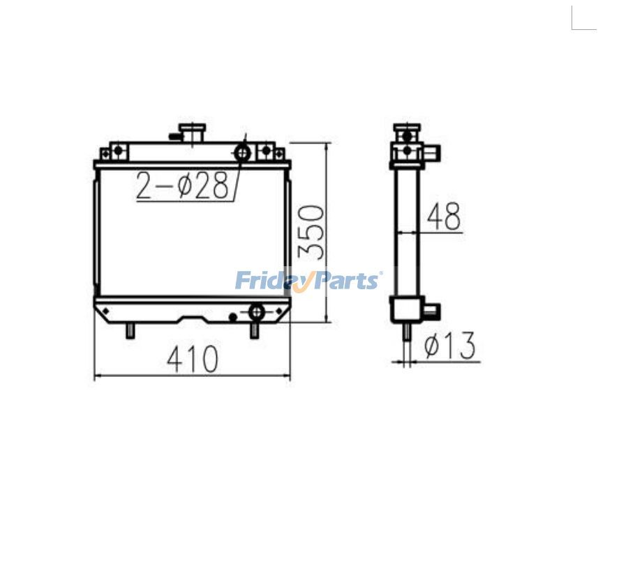 For Yanmar GP8 GP10 Water Tank Radiator Core ASS'Y 119254-44510