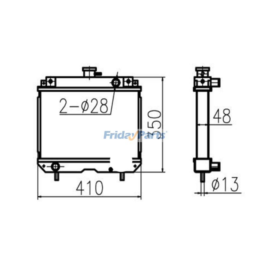 For Yanmar MT136 MT146 MT156 Water Tank Radiator Core ASS'Y 198163-00600