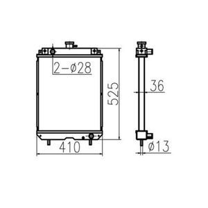 12459 Radiator For Yanmar US32 US36 Water Tank Radiator Core ASS'Y 129459-44501