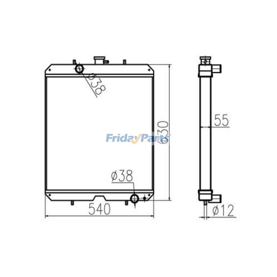 For Yanmar VIO90 VIO80NS Water Tank Radiator Core ASS'Y